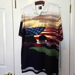 VINTAGE CHILIWEAR PATRIOTIC GOLF POLO LARGE